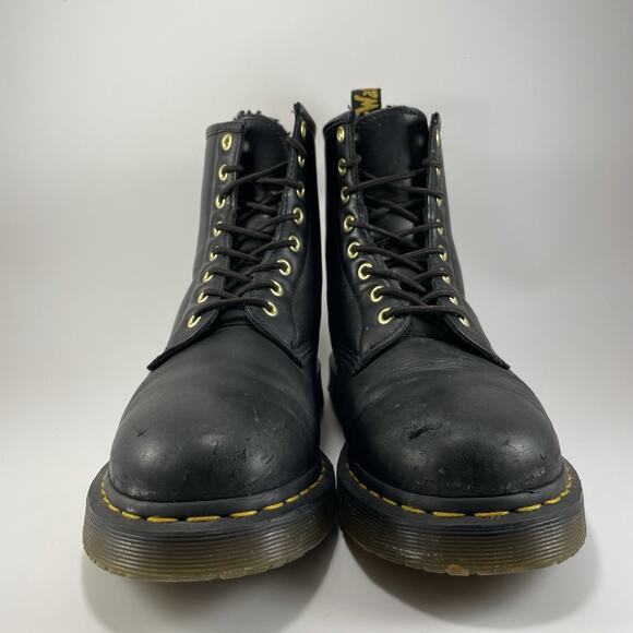 Dr Martens Docs 26860 Lined Combat Boots Womens Size 10 Black Leather 8-Eye - Picture 2 of 12
